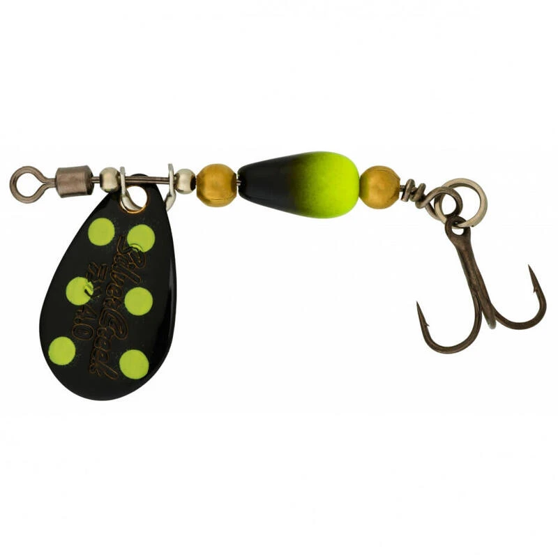 Cuiller Tournante Daiwa Silvercreek Spinner 4g (Black/ Yellow Dots) 3 Cuiller Tournante Daiwa Silvercreek Spinner 4g (Black/ Yellow Dots)