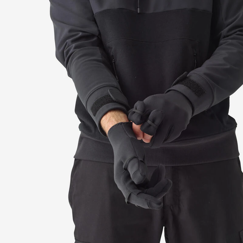 Gants De Pêche 500 Thermo Néoprène 1mm Noirs Avec 3 Doigts Ouvrables 6 Gants De Pêche 500 Thermo Néoprène 1mm Noirs Avec 3 Doigts Ouvrables – Image 4
