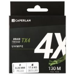 TRESSE PECHE AUX LEURRES TX4 KAKI 130M -Pêche Soldes Boutique tresse peche aux leurres tx4 kaki 130m 2